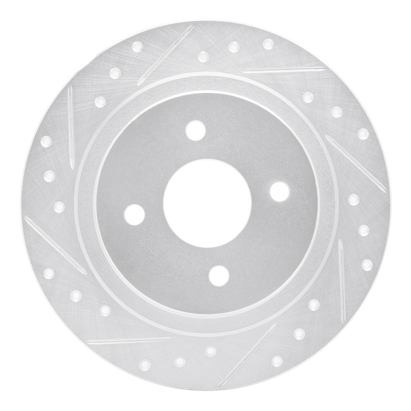 Ford Focus Brake Rotor (1) - Rear Left - R1 Concepts - Drilled & Slotted - Silver - `02-`04 Ford Focus Brake Rotor (1) - Rear Left - R1 Concepts - Drilled & Slotted - Silver - `02-`04